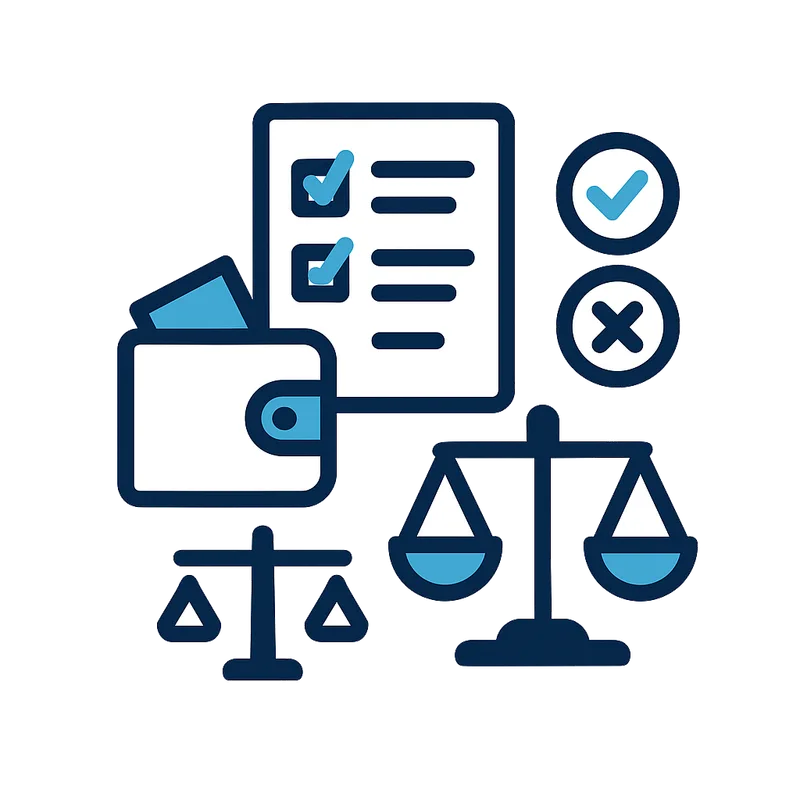 Evaluate balance and policy icon